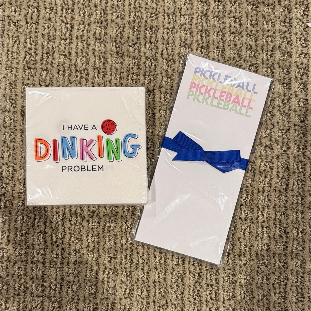 Pickleball Themed Napkins and Notepad Set